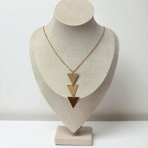Gold Triple Triangle Long Necklace